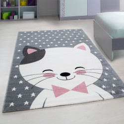 Children's carpet children's room carpet with motifs cat Kids 550 Pink