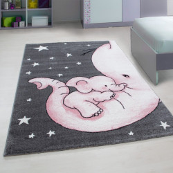 Kinderteppich Kinderzimmer Teppich mit motiven Katze Kids 560 Pink
