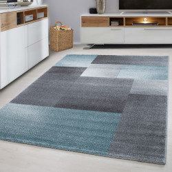 Modern designer contour cut 3D living room rug LUCCA 1810 BLUE