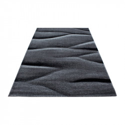 Modern designer contour cut 3D living room rug LUCCA 1840 Black