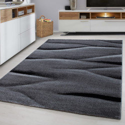 Modern designer contour cut 3D living room rug LUCCA 1840 Black