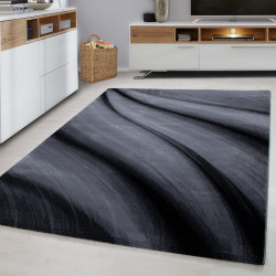 Modern designer living room rug Miami 6630 Black
