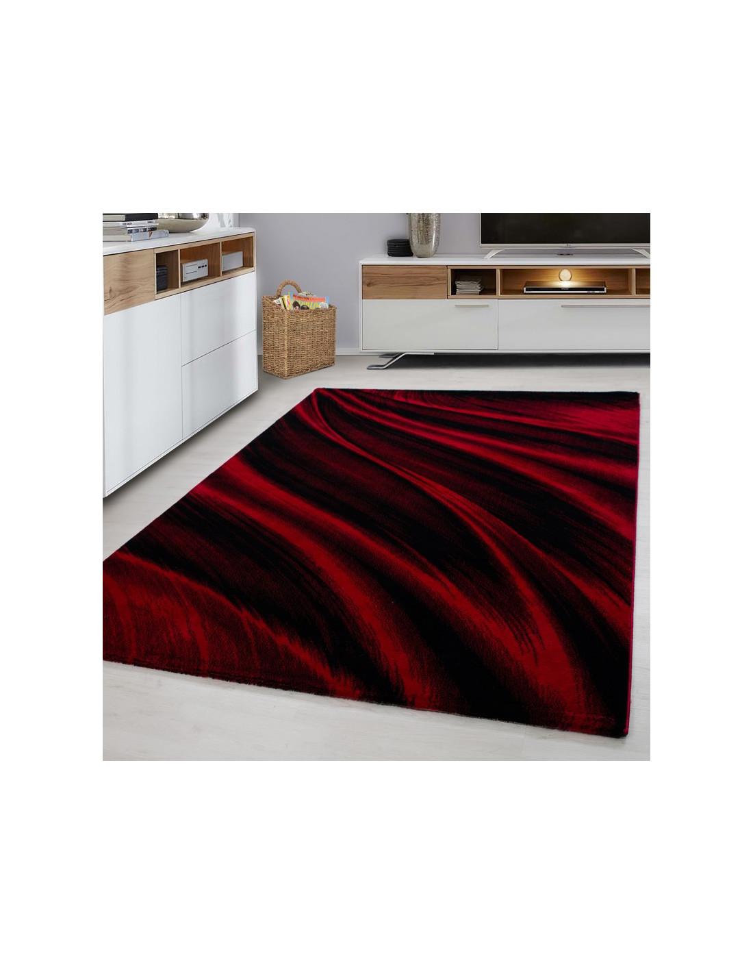 Modern designer living room rug Miami 6630 Red