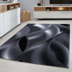 Design woonkamer jeugdkamer tapijt wandmotief geruit Plus 8008 Zwart
