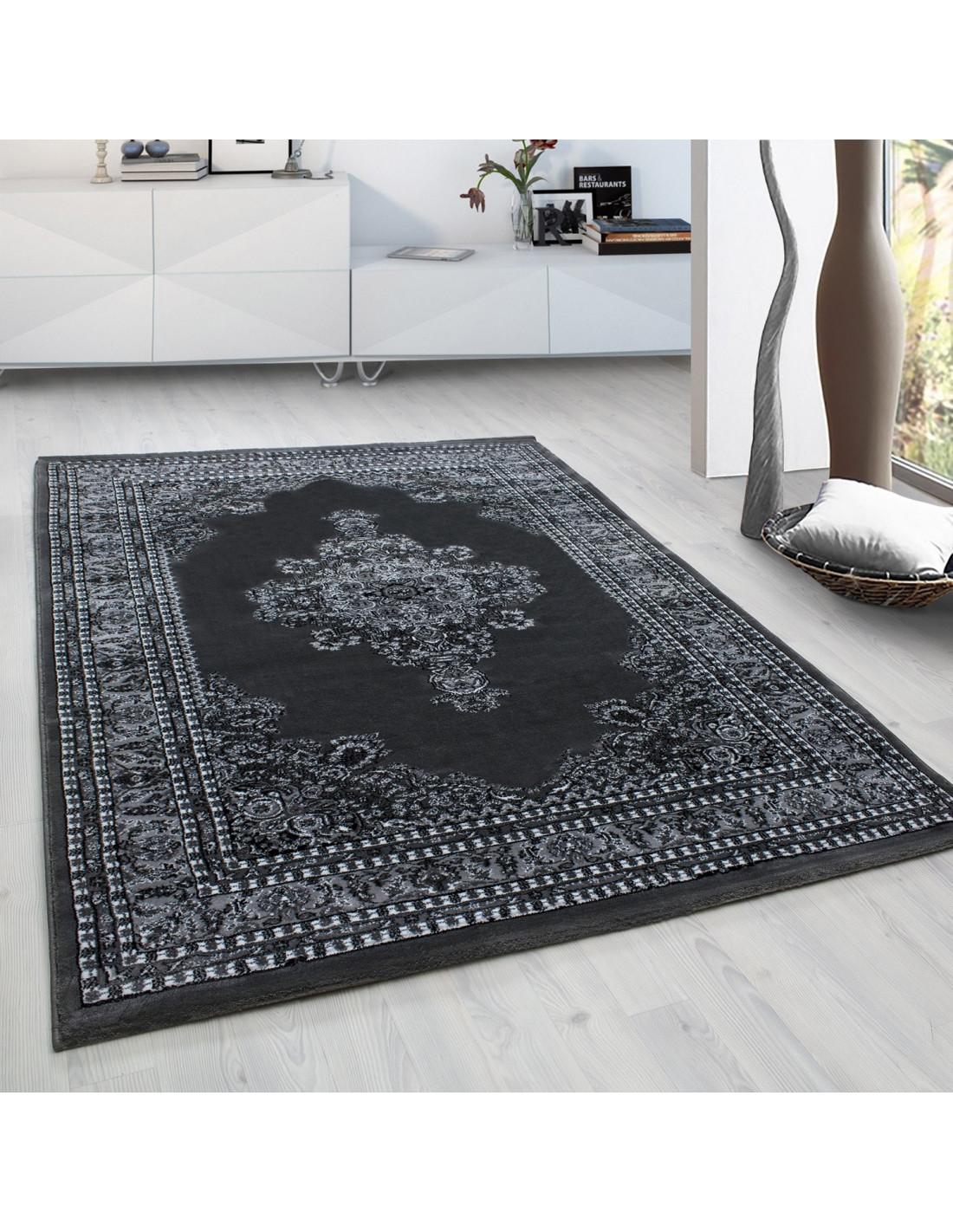 Classic oriental living room orient carpet Marrakesh 0297 gray