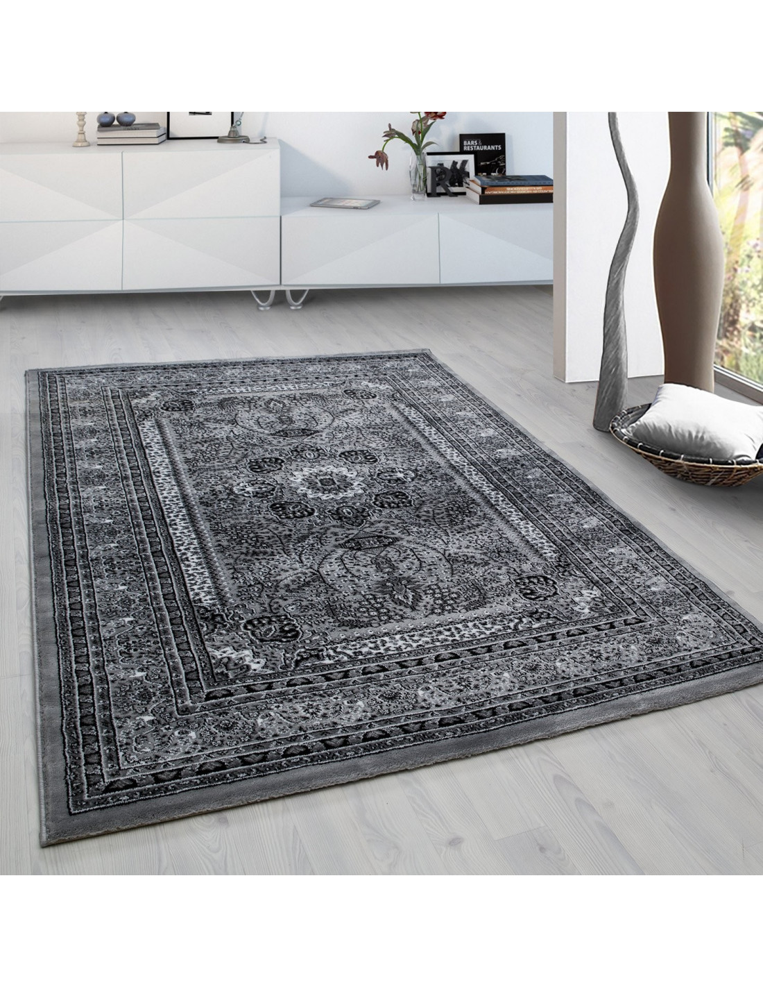 Classic oriental living room orient carpet Marrakesh 0207 gray