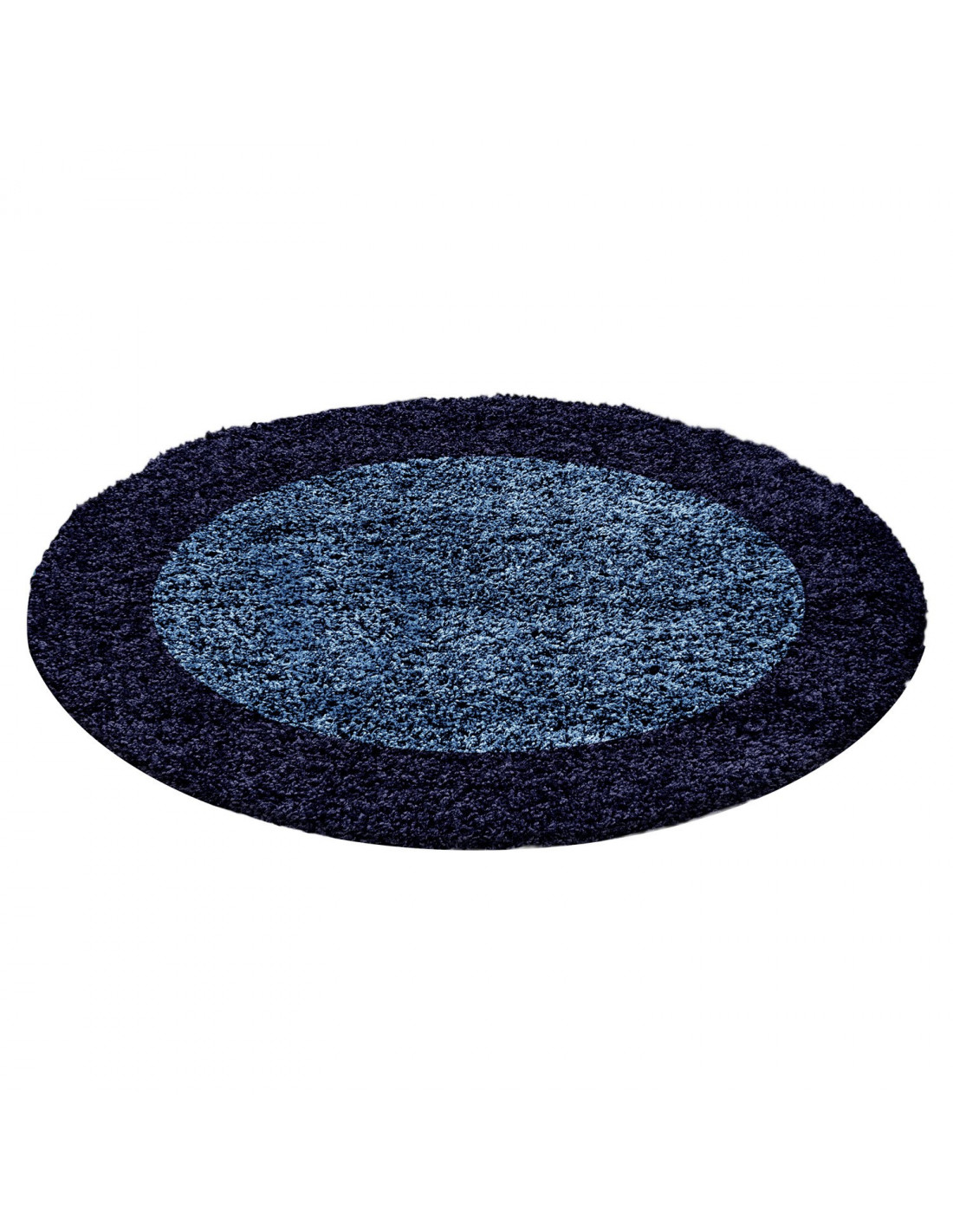 Alfombra lanuda, pelo largo, pelo largo, alfombra peluda de salón, pelo de 2 colores, altura 3 cm, azul marino