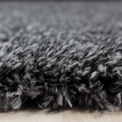 Shaggy high pile living room rug, solid color anthracite