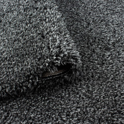 Shaggy high pile living room rug, solid color anthracite
