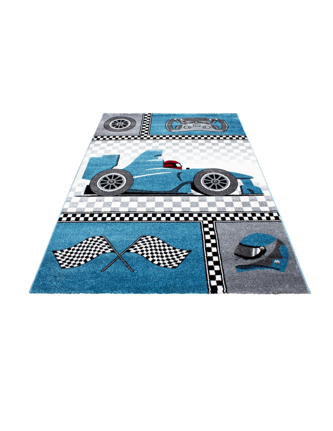 80x150 cm Carpet 1001 Kinderteppich Kinderzimmer Teppich mit Motiven Formel 1 Rennwagen Kids 0460 Rot