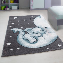 Children's carpet Children's room carpet with motifs cat Kids 560 Blue