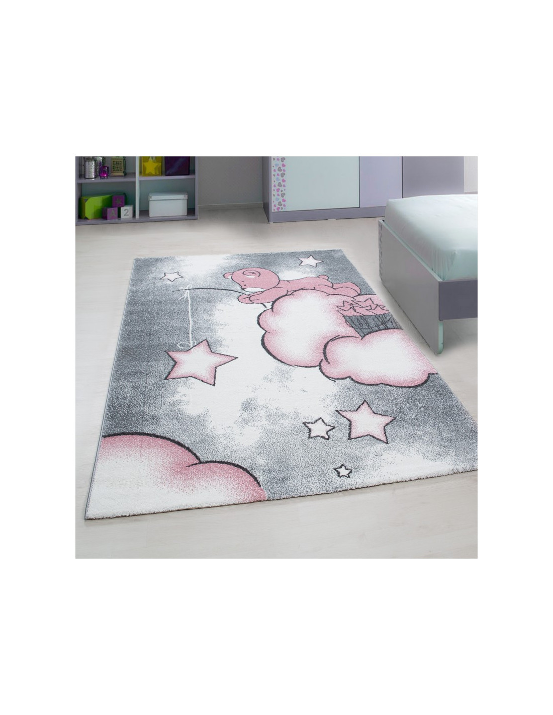 Kinderteppich Kinderzimmer Teppich mit motiven Katze Kids 580 Pink