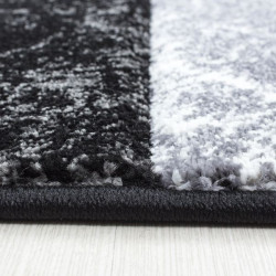 Modern designer contour cut 3D living room rug Hawaii 1330 black