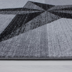 Designer living room youth room carpet block pattern stone motif Plus 8002 gray