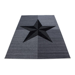 Designer living room youth room carpet block pattern stone motif Plus 8002 gray