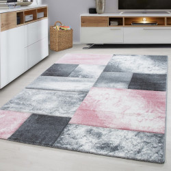 Modern designer contour cut 3D living room rug Hawaii 1710 pink