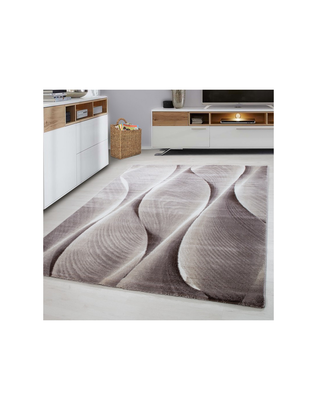Moderne design woonkamer jeugdkamer tapijt PARMA 9310 bruin