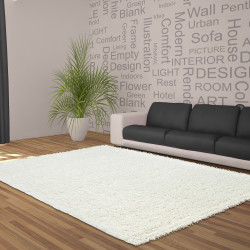 Shaggy carpet, high pile, long pile, living room shaggy rug, plain color, pile height 5cm, cream