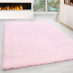 Hochflor Langflor Wohnzimmer Shaggy Teppich Florhöhe 3cm unifarbe Pink