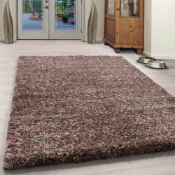 Sala de estar alfombra lanuda de alta calidad de pelo profundo rosa crema pardo moteado
