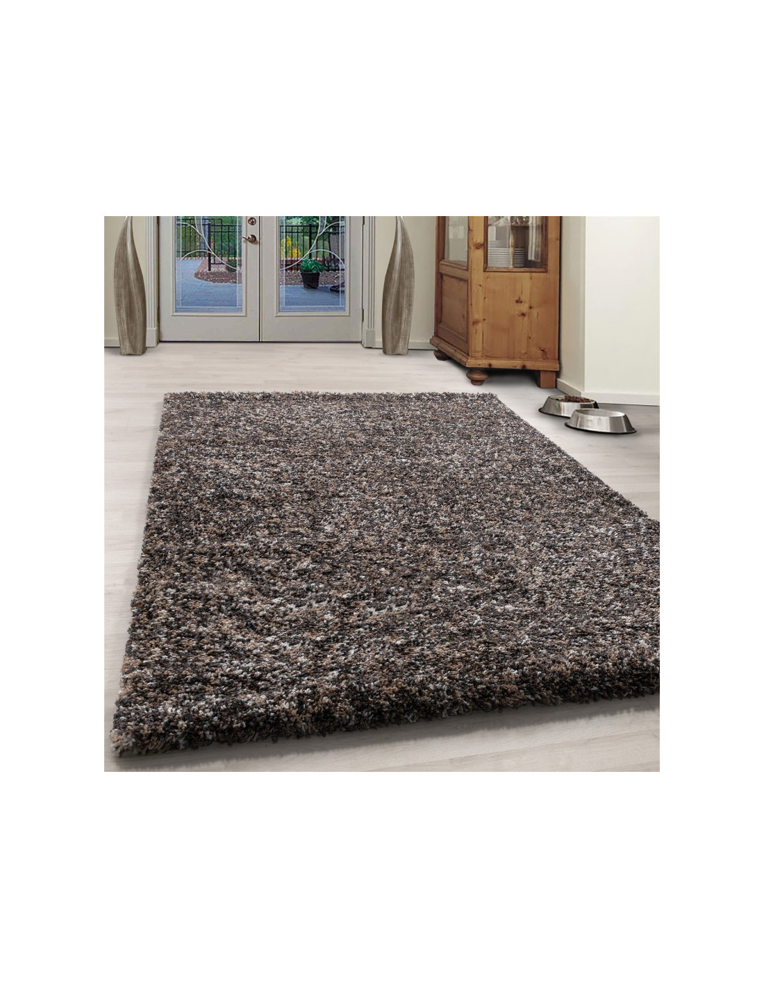 Living room shaggy carpet high quality long pile deep pile taupe cream beige mottled