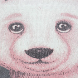Tapis enfant Tapis chambre enfant Motif 3D ours polaire rose