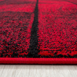 Modern, designer living room rug red