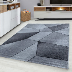 Modern, designer living room rug gray