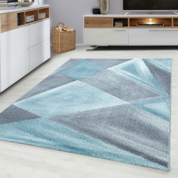 Modern, designer living room rug blue