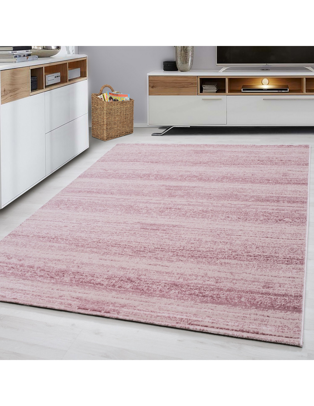 Designer living room youth room carpet wall motif checkered Plus-8000 PINK