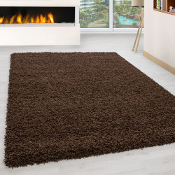 Hoogpolig tapijt, poolhoogte 3 cm, uni-kleur bruin