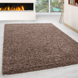 Shaggy carpet, pile height 3cm, plain color mocca