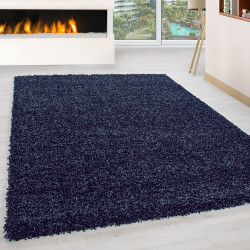 Shaggy carpet, pile height 3cm, plain navy