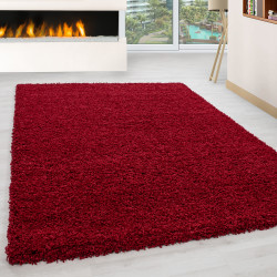Shaggy carpet, pile height 3cm, plain red