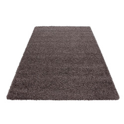 Hoogpolig tapijt, poolhoogte 3 cm, effen taupe