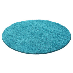 Shaggy carpet, pile height 3cm, plain turquoise