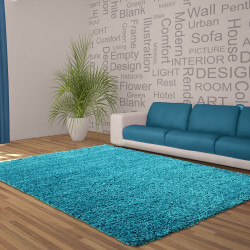 Deep pile long pile living room DREAM Shaggy rug uni color pile height 5cm turquoise