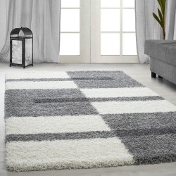 Hoogpolig tapijt poolhoogte 3 cm grijs-wit-lichtgrijs