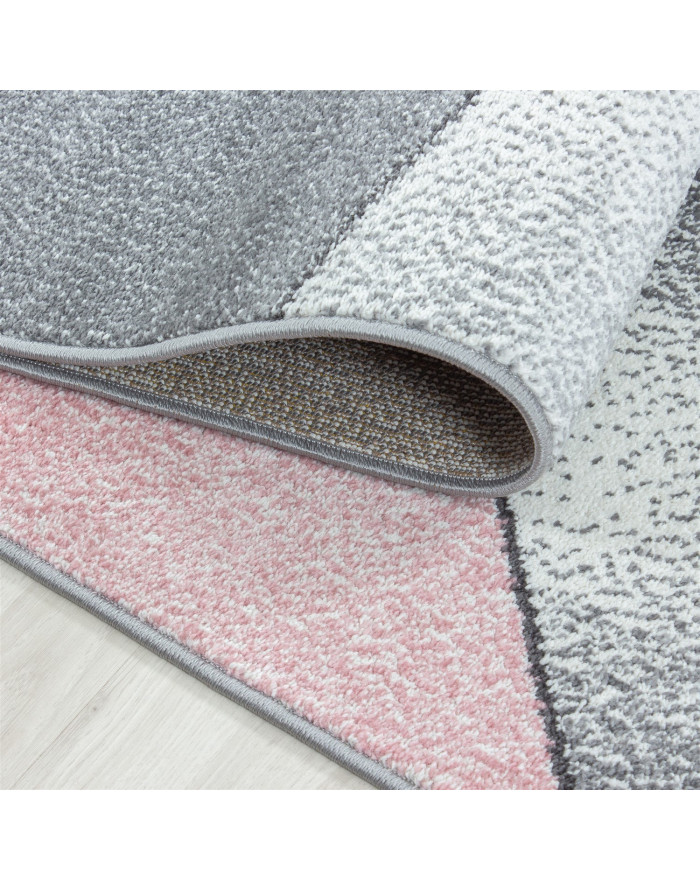 GRI224 tappeto moderno design geometrico pelo corto grigio bianco nero
