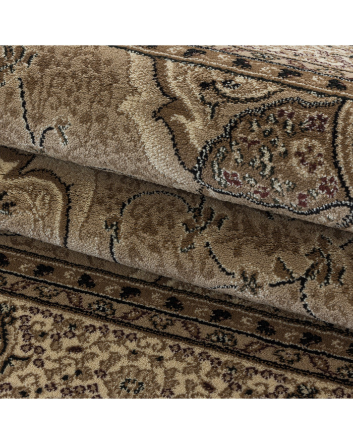 Tappeto da soggiorno, pelo corto, tappeto orientale design, ornamenti  classici, bordo, verde
