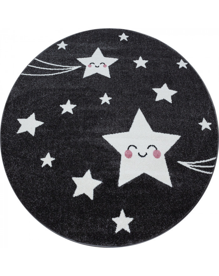 Tapis enfant tapis chambre enfant motif étoile gris - blanc