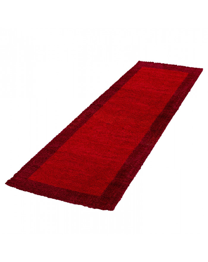 Long shaggy pile rugs designe 2 red colour-Bordeaux 