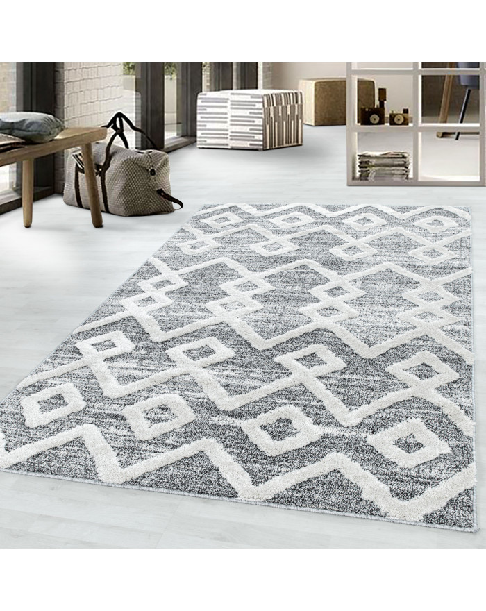 marmeren herhaling Sociologie Laagpolig design tapijt MIA Looped Flor Inka ruitpatroon abstract