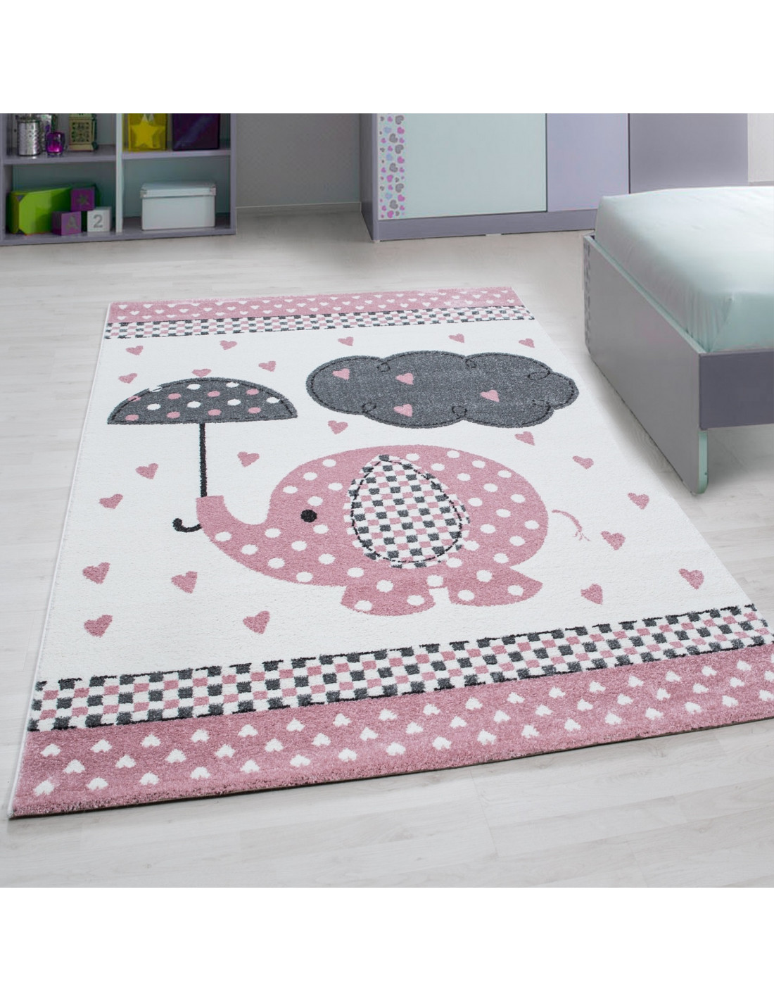 Kinderteppich Kinderzimmer Teppich mit motiven Katze Kids 570 Pink