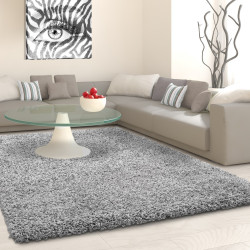 Shaggy carpet, high pile, long pile, living room, pile height 3cm, plain light gray