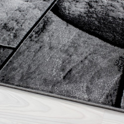 Modern designer living room rug with stone motif PARMA 9250 black-gray