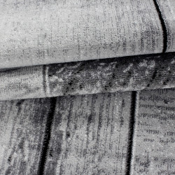 Tapis de salon design moderne avec motif bois PARMA 9260 noir-gris