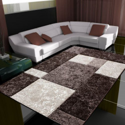 Modern designer contour cut 3D living room rug Hawaii 1330 brown