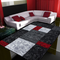 Tappeto da soggiorno 3D dal design moderno con taglio sagomato Hawaii 1330 rosso
